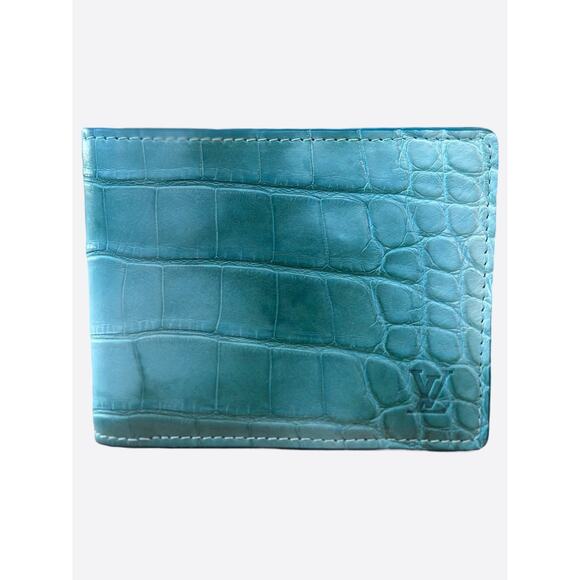 Louis Vuitton Blue Crocodile Multiple Wallet - Picture 1 of 4